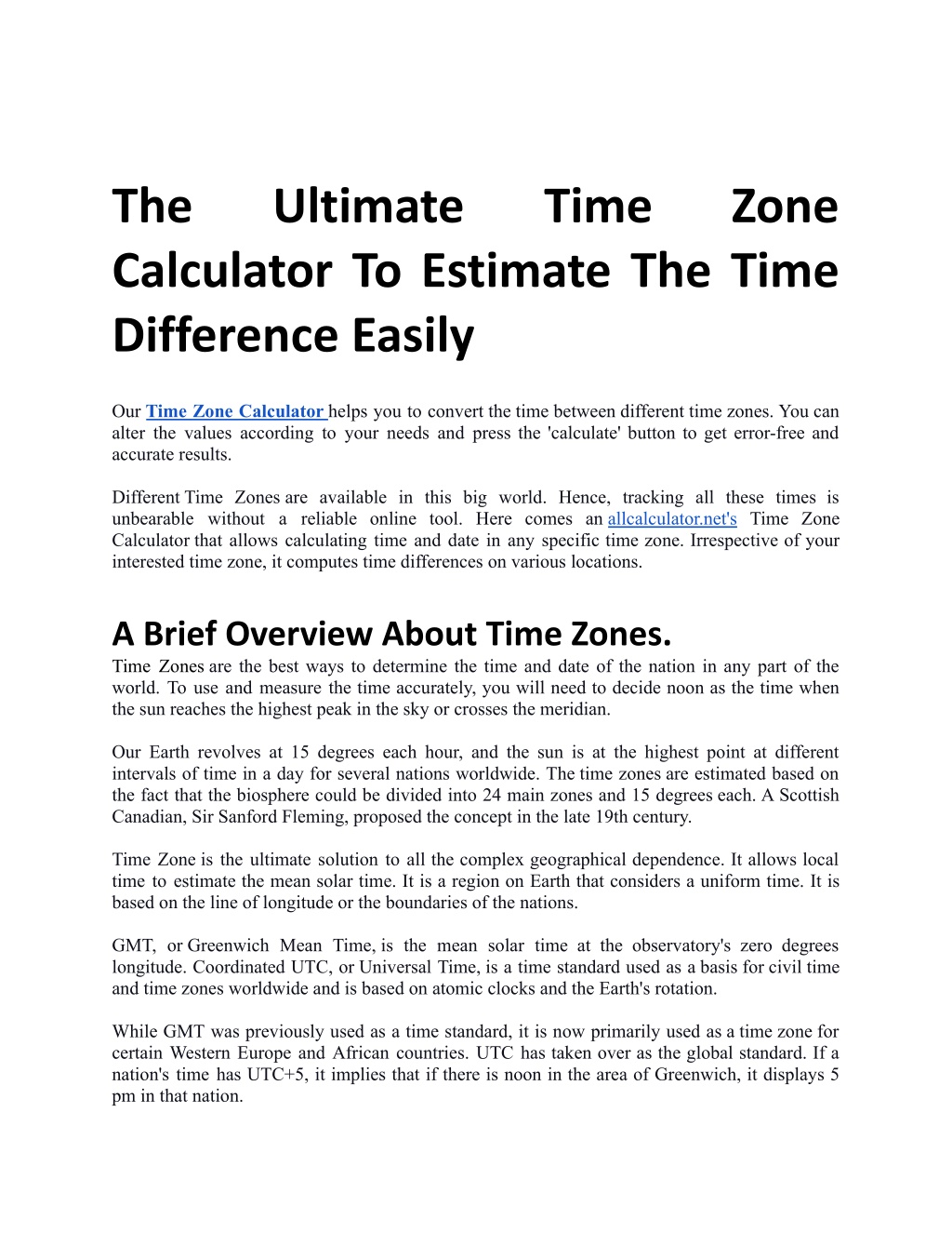 PPT The Ultimate Time Zone Calculator To Estimate The Time Difference