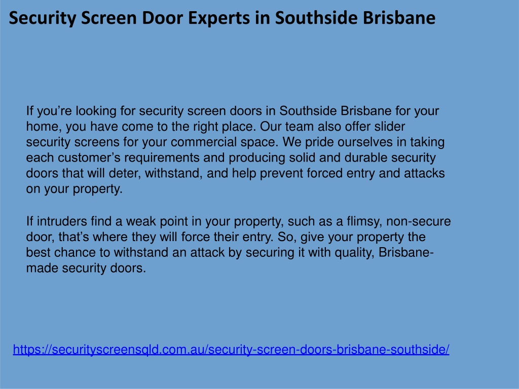 PPT Security Screen Doors Brisbane Southside PowerPoint Presentation