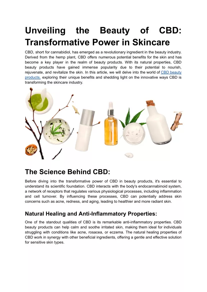 PPT - Unveiling the Beauty of CBD_ Transformative Power in Skincare PowerPoint Presentation - ID 