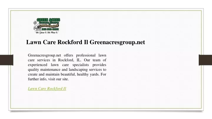 PPT Lawn Care Rockford Il Greenacresgroup Net PowerPoint Presentation   Lawn Care Rockford Il Greenacresgroup Net N 