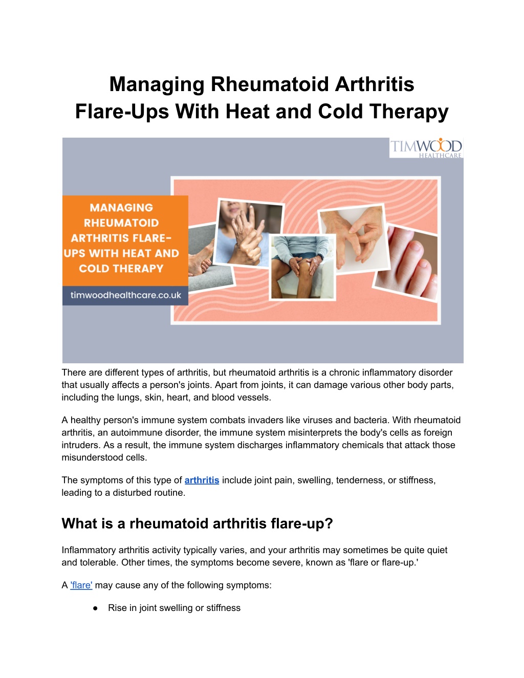 PPT Managing Rheumatoid Arthritis FlareUps With Heat and Cold