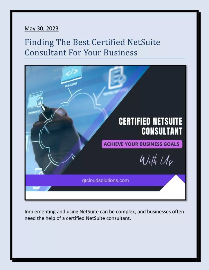 Finding The Best Certified NetSuite Consultant For Your Business