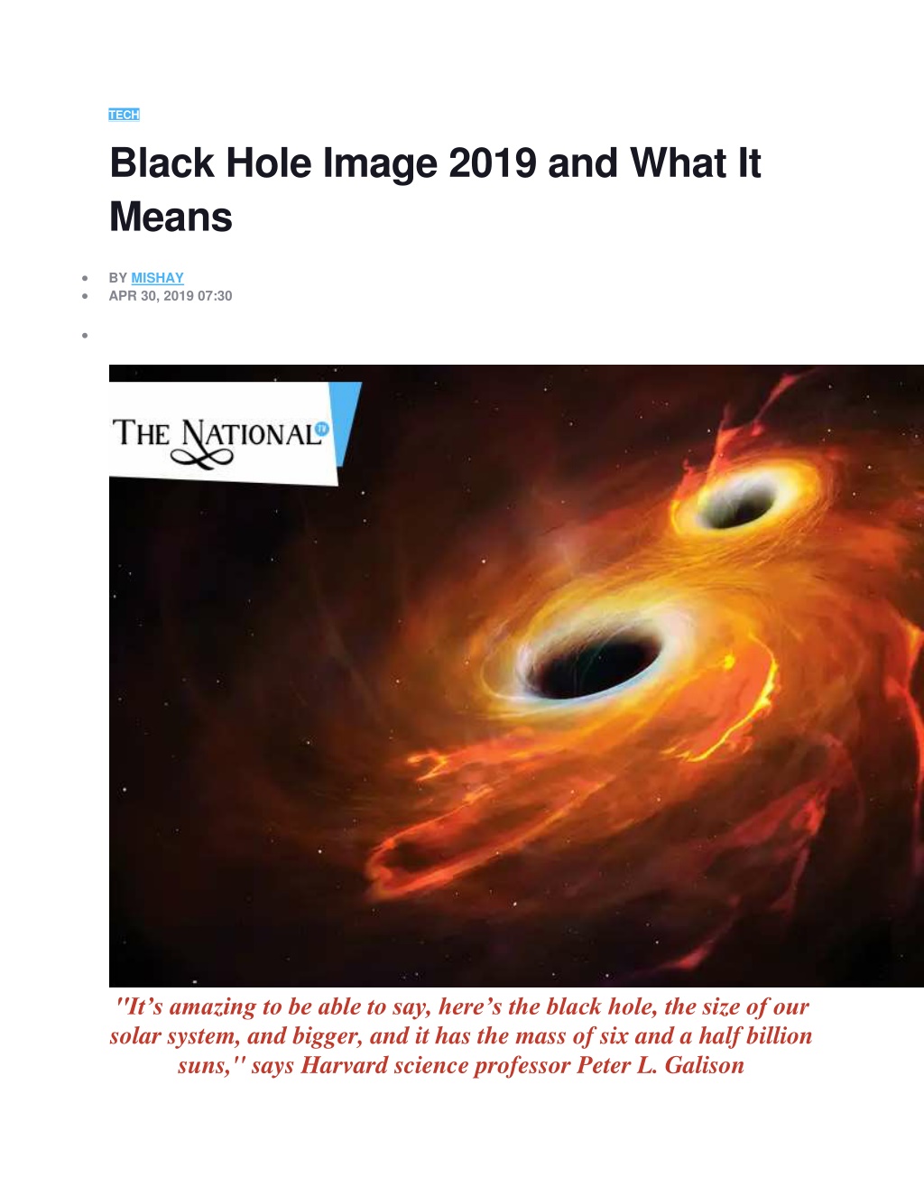 PPT - Black Hole Image 2019 and What It Means PowerPoint Presentation ...