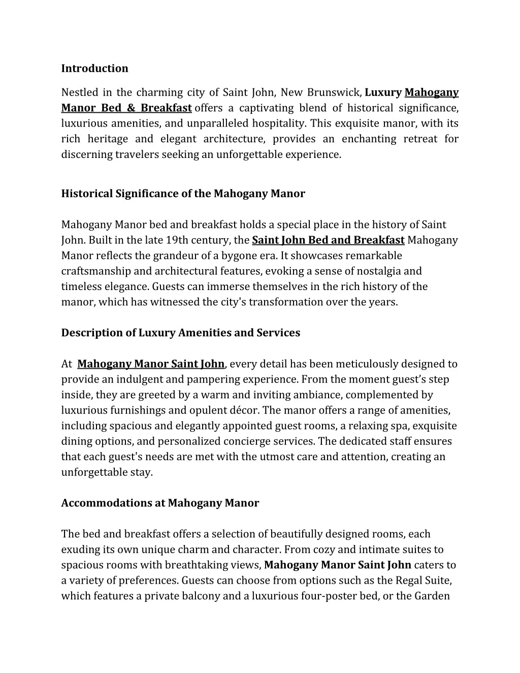 PPT Luxury Mahogany Manor Bed & Breakfast in Saint John, NB