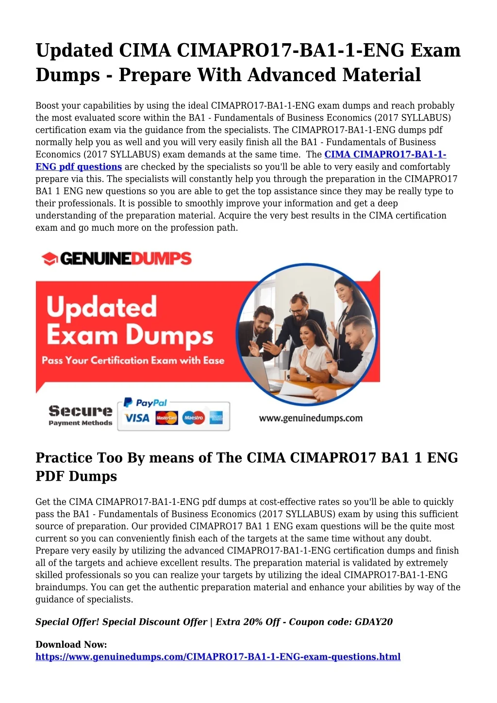 PPT - CIMAPRO17-BA1-1-ENG PDF Dumps - CIMA Certification Made Simple ...
