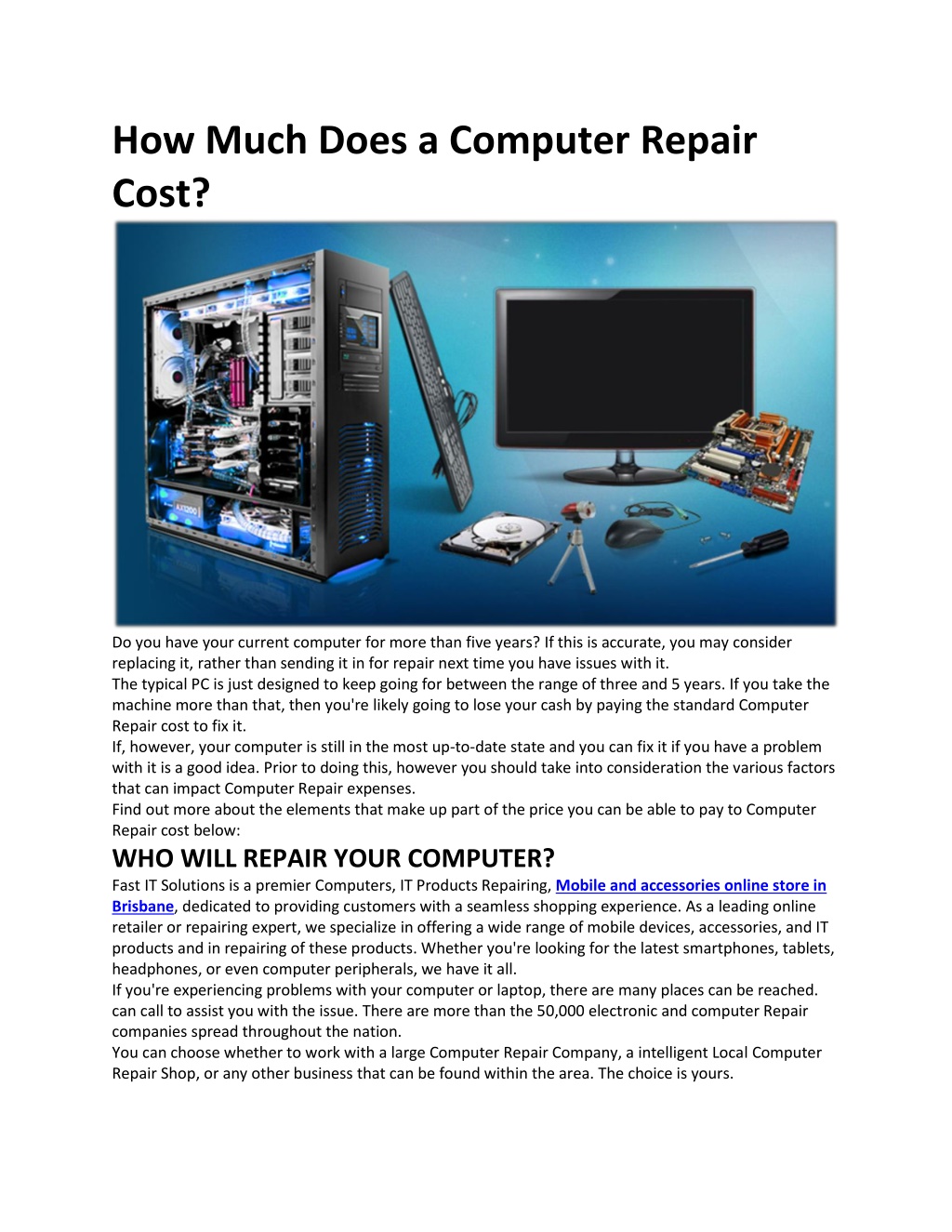 PPT How Much Does a Computer Repair Cost PowerPoint Presentation, free download ID12207935