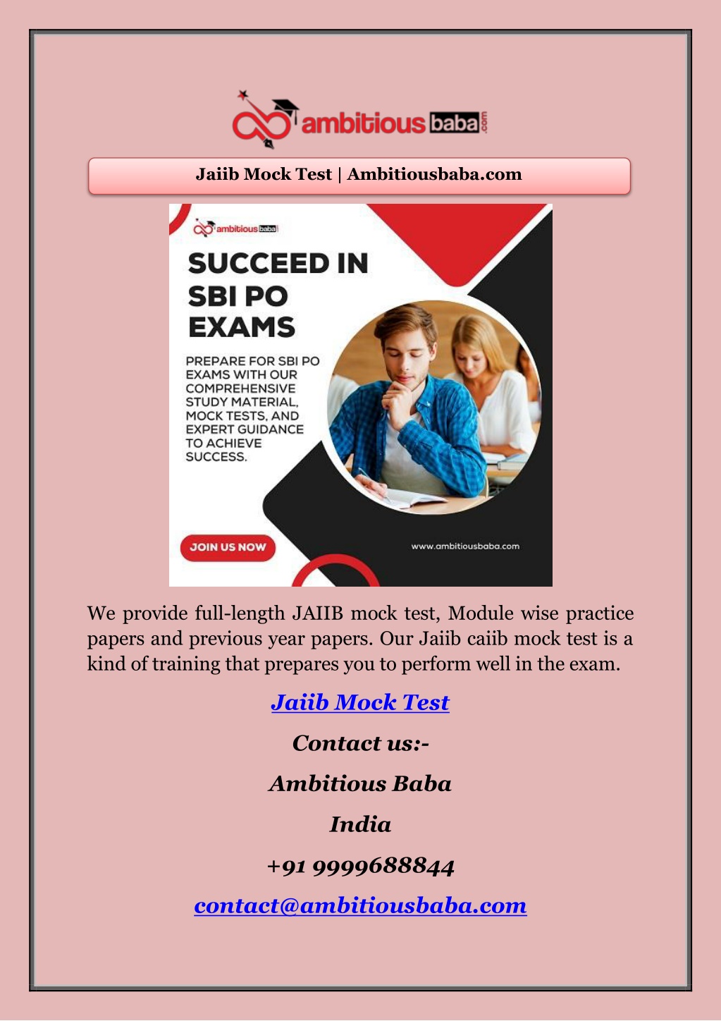 PPT - Jaiib Mock Test | Ambitiousbaba.com PowerPoint Presentation, Free ...