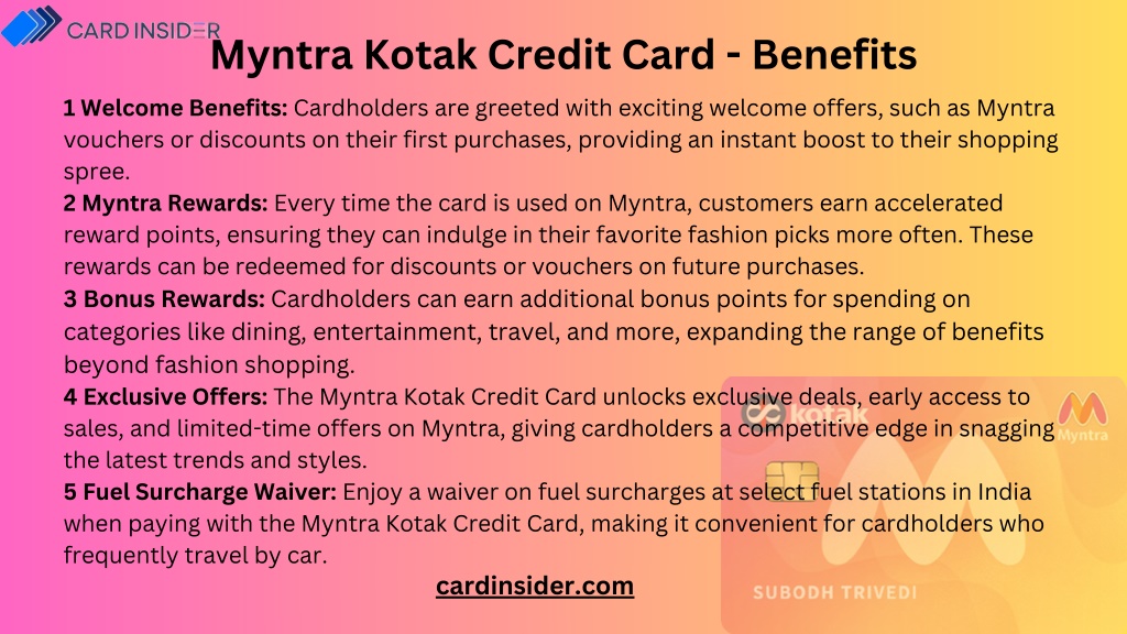 ppt-myntra-kotak-credit-card-apply-online-benefits-fee