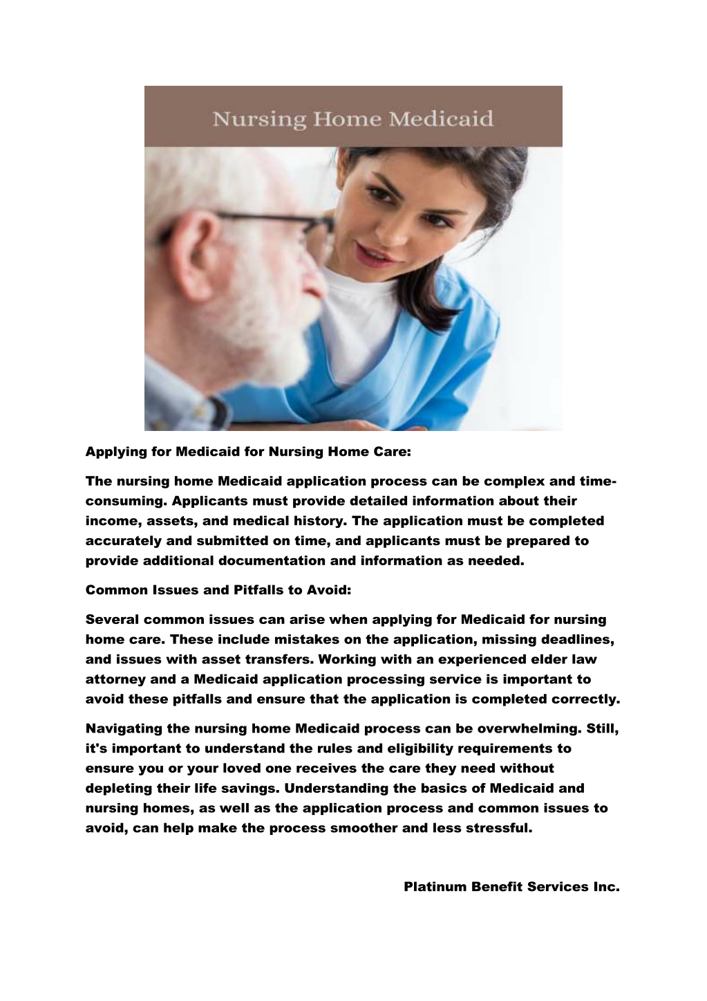 PPT - Medicaid For Nursing Home Care Necessity PowerPoint Presentation ...