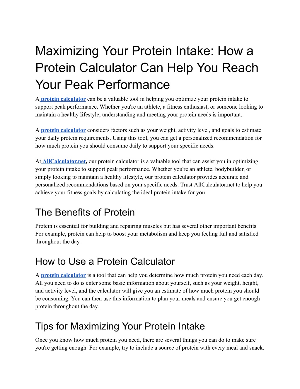 PPT Maximizing Your Protein Intake_ How a Protein Calculator Can Help You Reach Your Peak