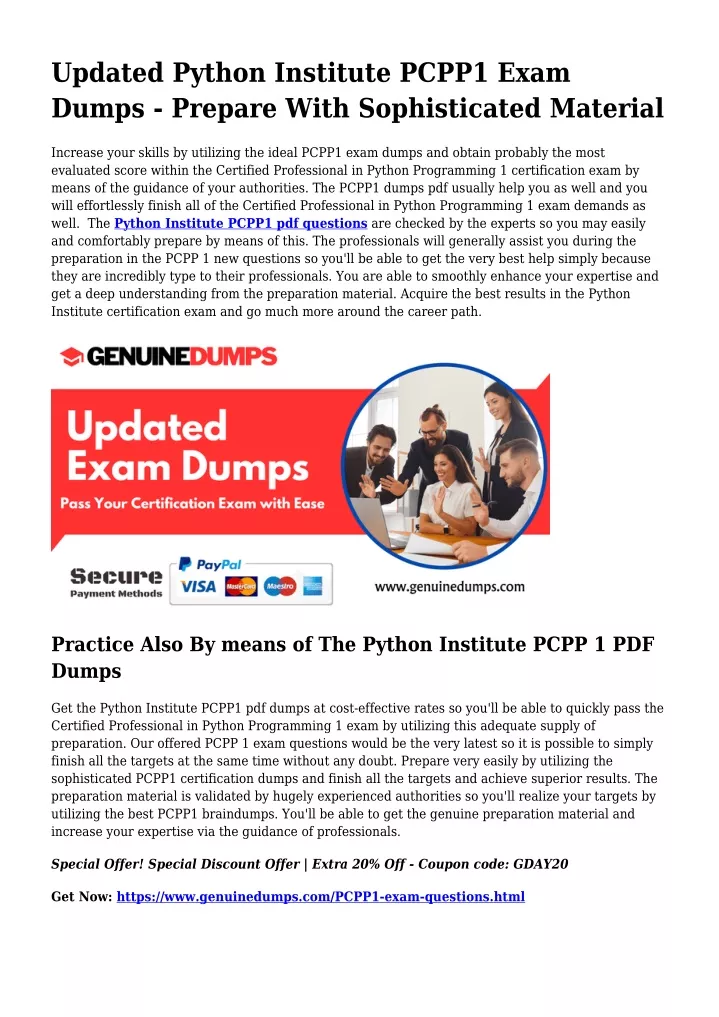 PPT - PCPP1 PDF Dumps The Greatest Supply For Preparation PowerPoint ...