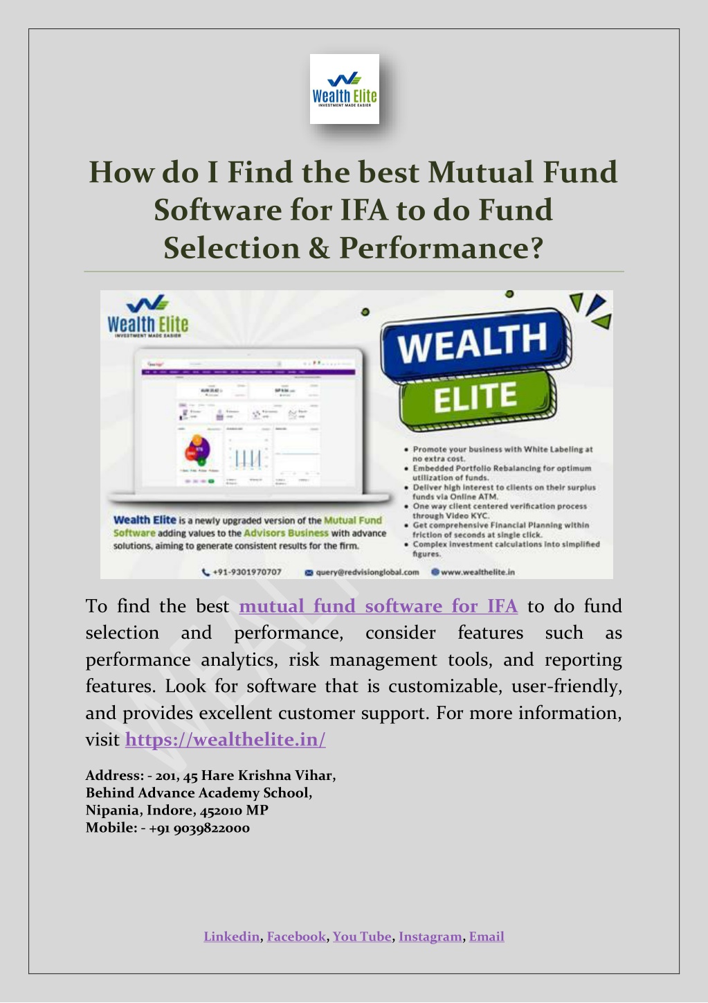 Mutual Fund Selection Tool