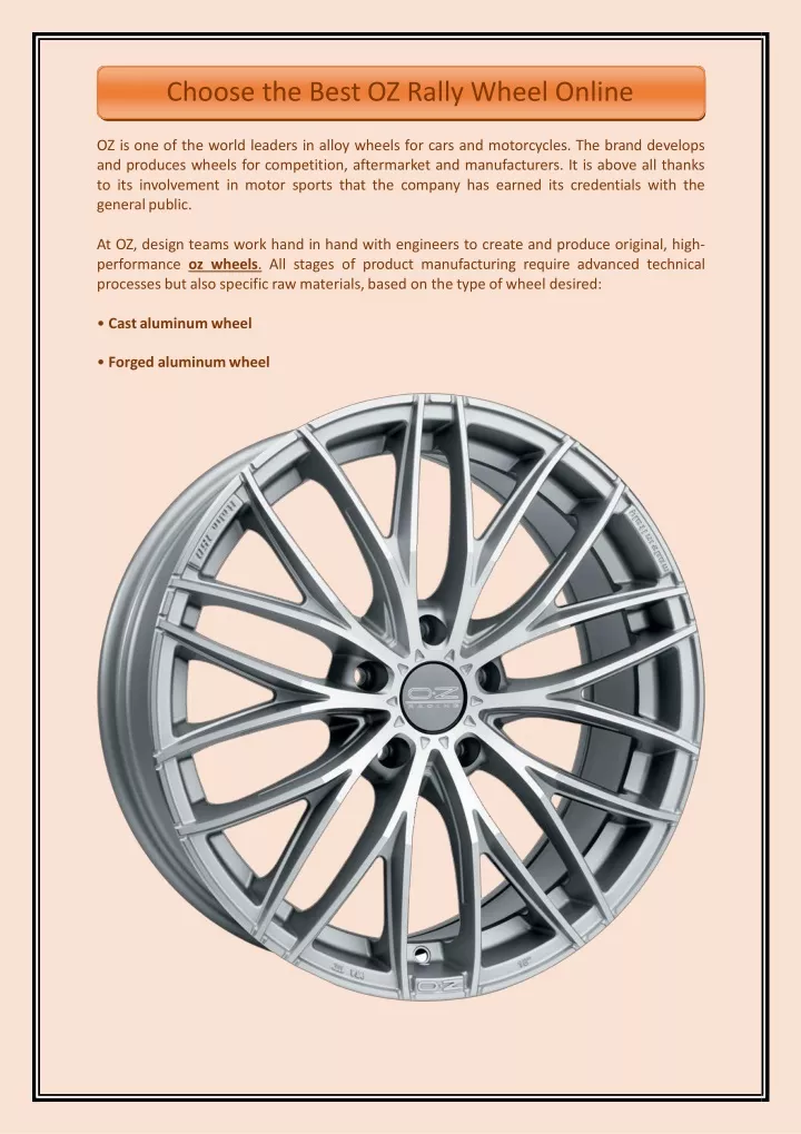 PPT - Choose the Best OZ Rally Wheel Online PowerPoint Presentation, free download - ID:12214655