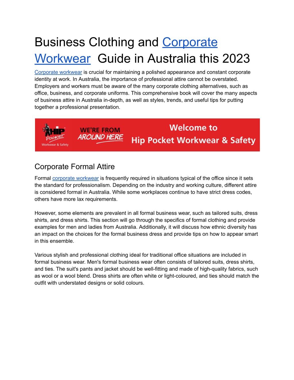 PPT - Business Clothing and Corporate Workwear Guide in Australia this ...