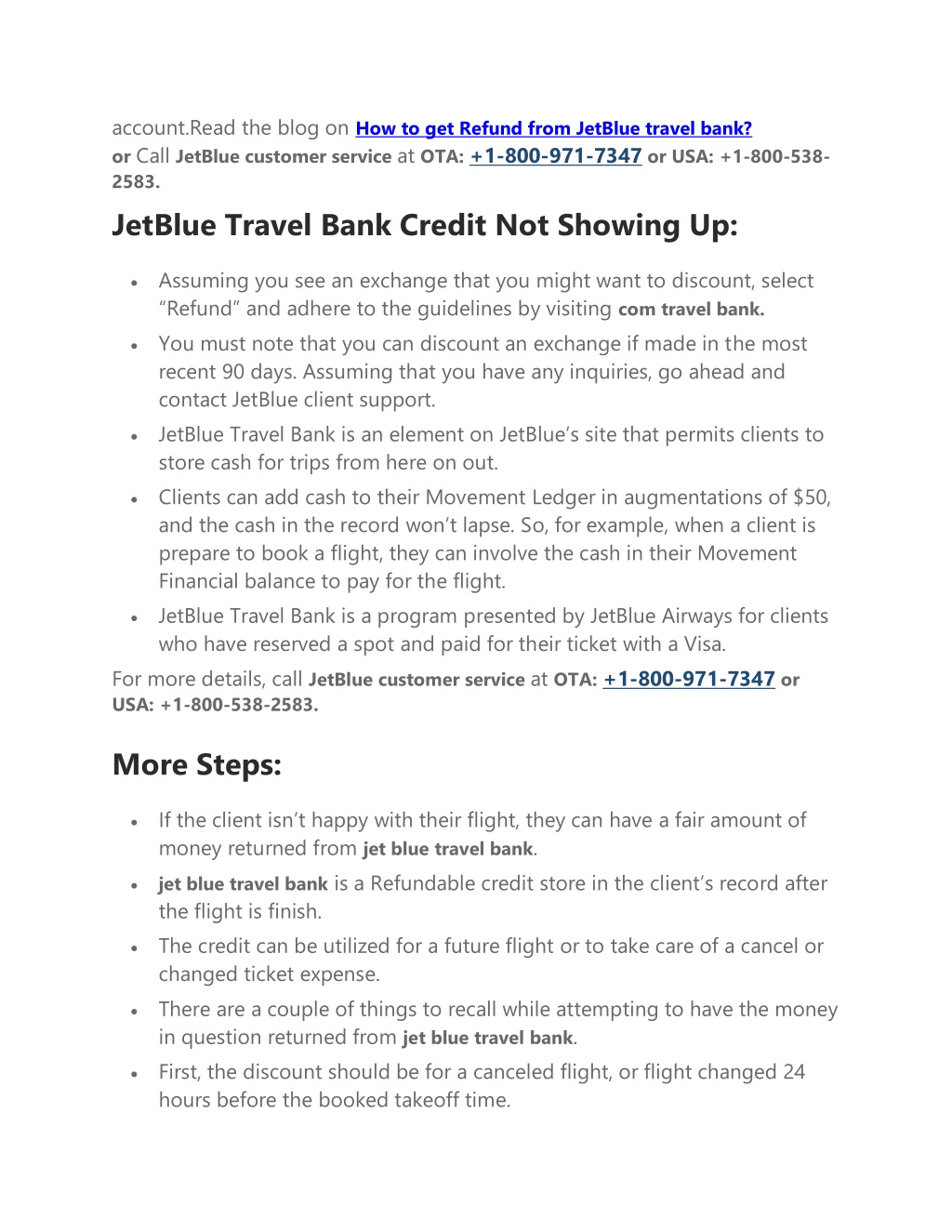 travel bank refund