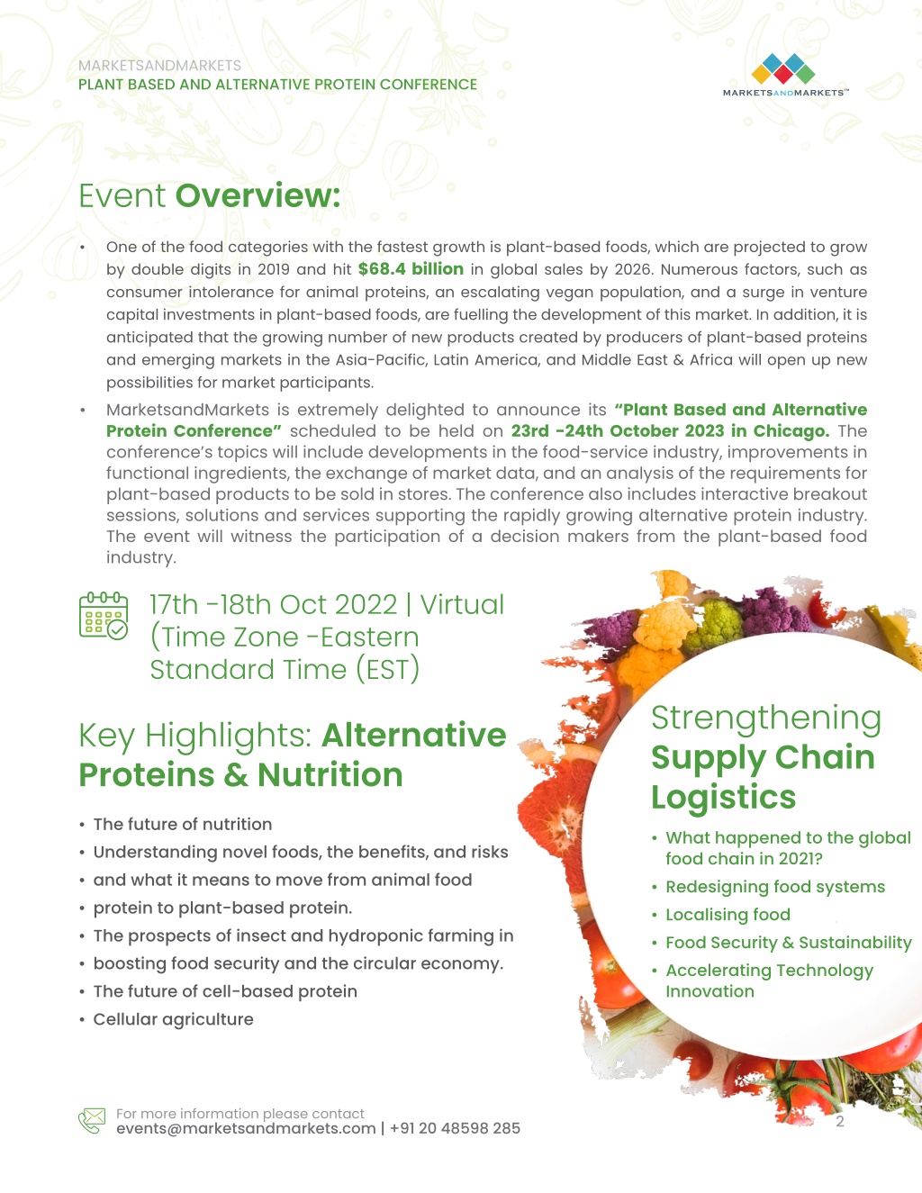 PPT 2nd Annual MarketsandMarkets Plant Based and Alternative Protein