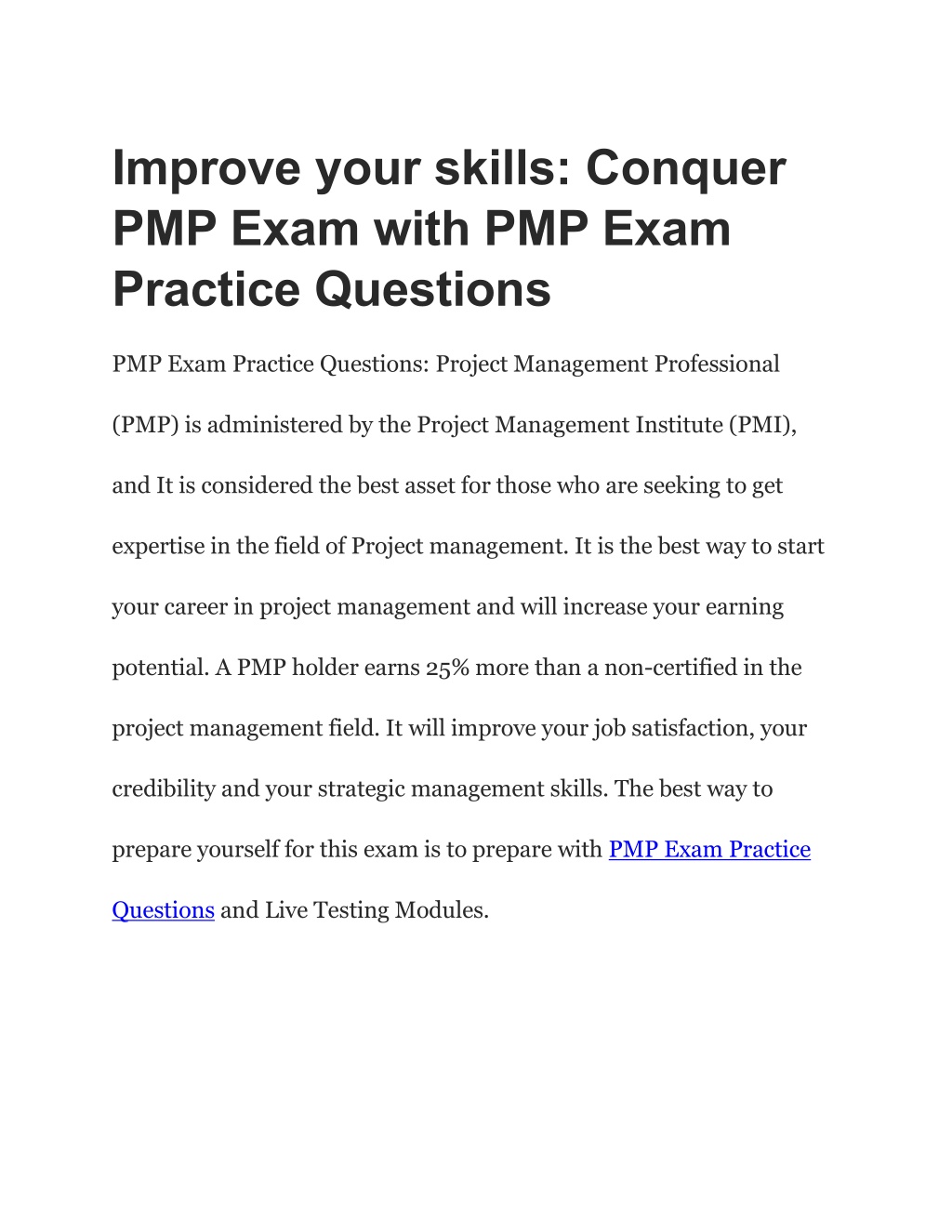 PPT - Improve Your Skills Conquer PMP Exam With PMP Exam Practice ...