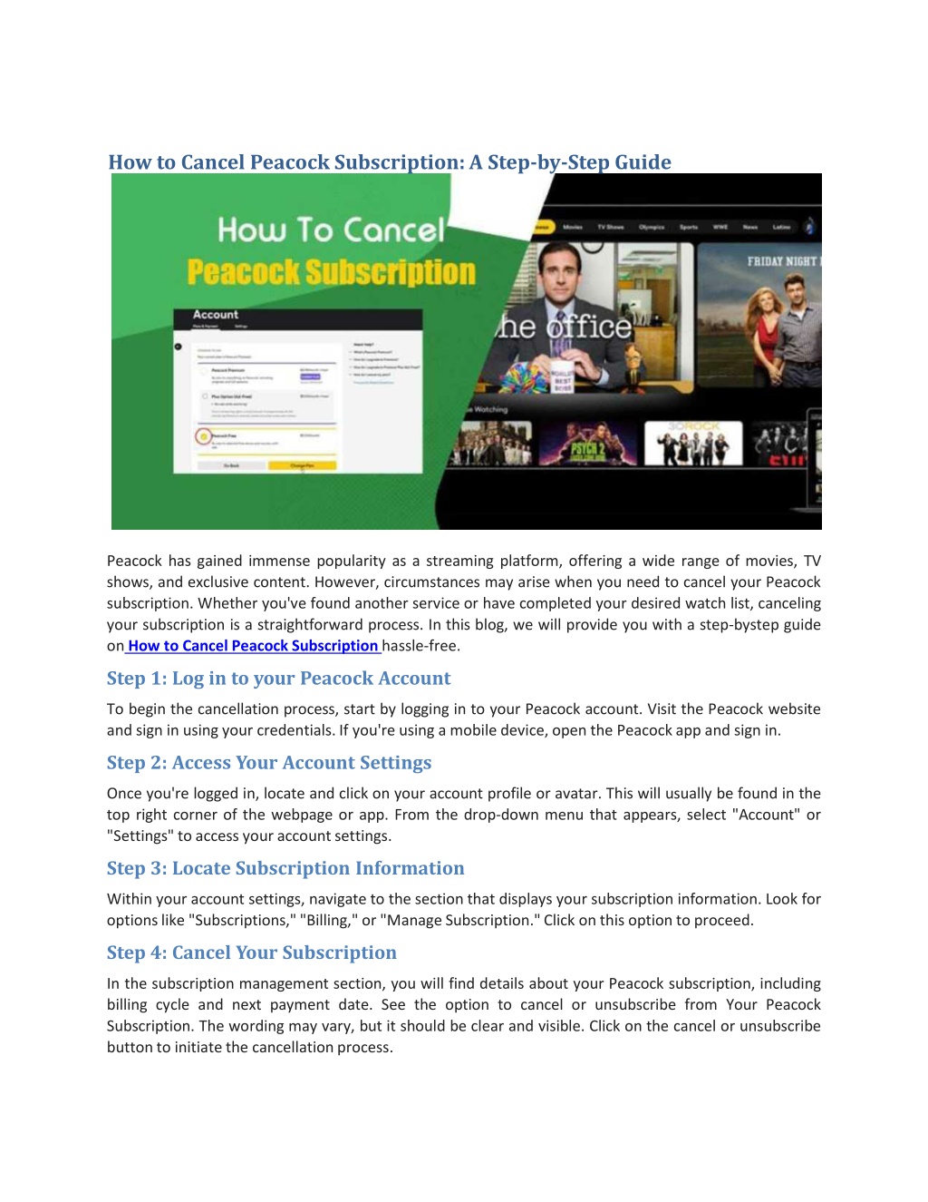 Cancel  Subscription  Complete step by step Instructions