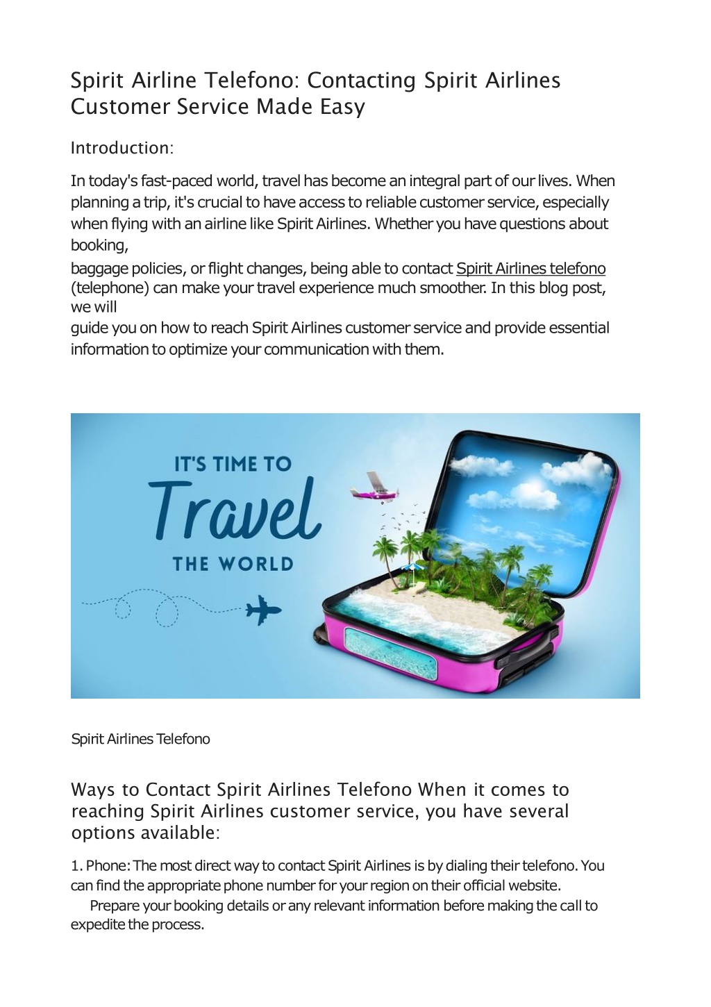 PPT Spirit Airline Telefono Contacting Spirit Airlines Customer