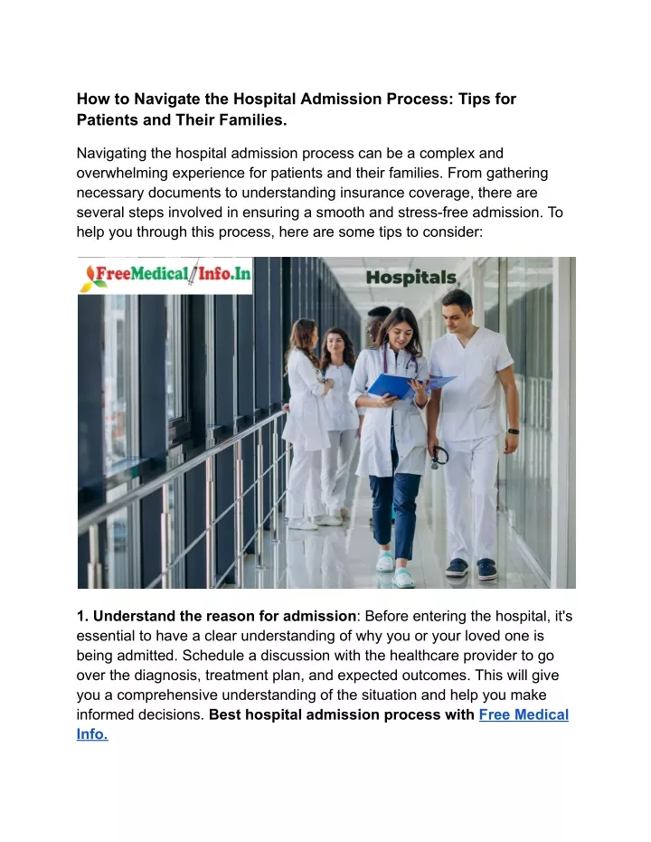 Ppt How To Navigate The Hospital Admission Process Tips For Patients 