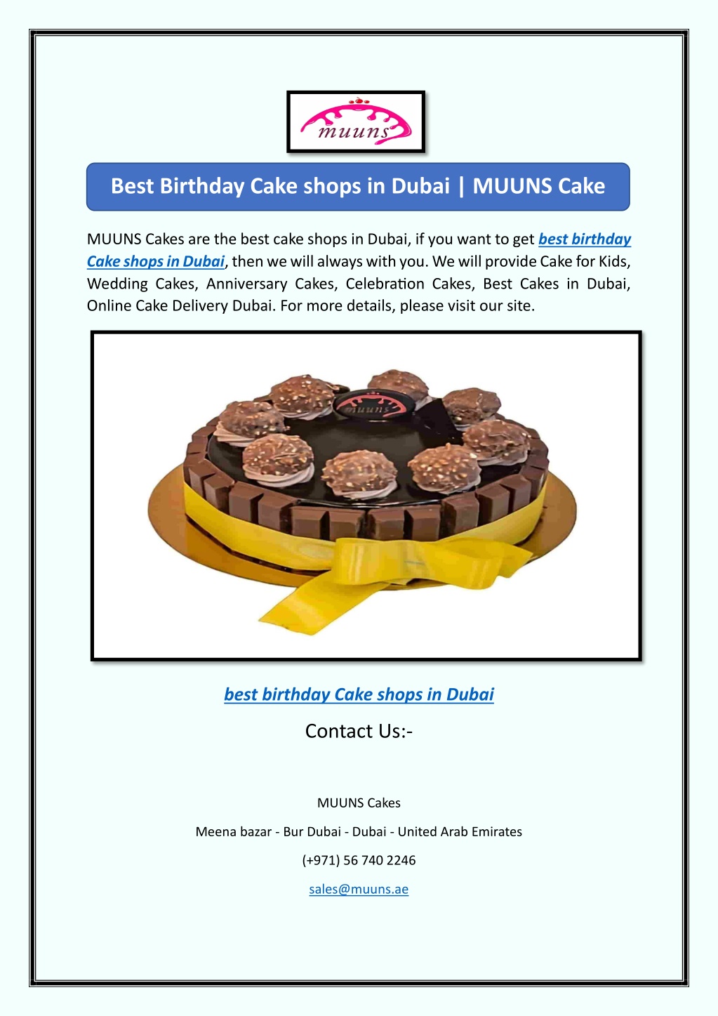 Baby Boy 1st Birthday Cake | Online Cake Shop - MUUNS Cakes Dubai
