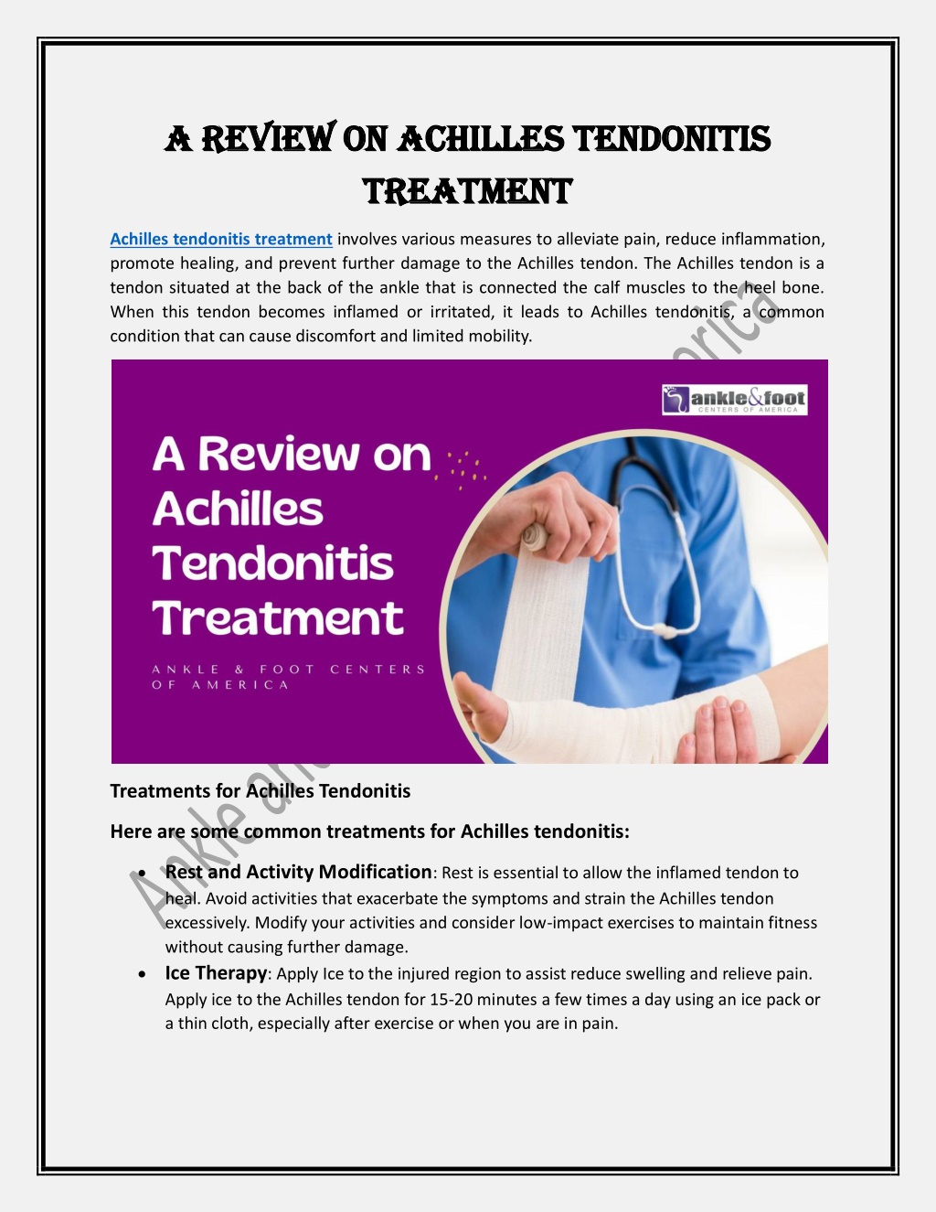 PPT - A Review On Achilles Tendonitis Treatment PowerPoint Presentation ...
