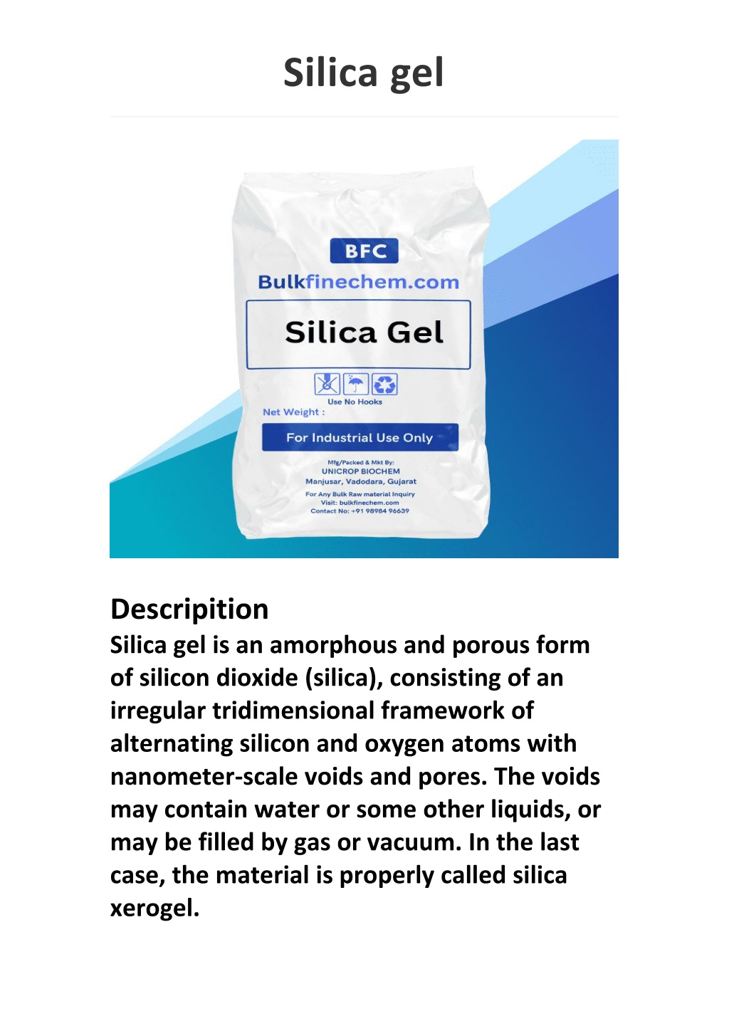 PPT - Silica gel PowerPoint Presentation, free download - ID:12228082