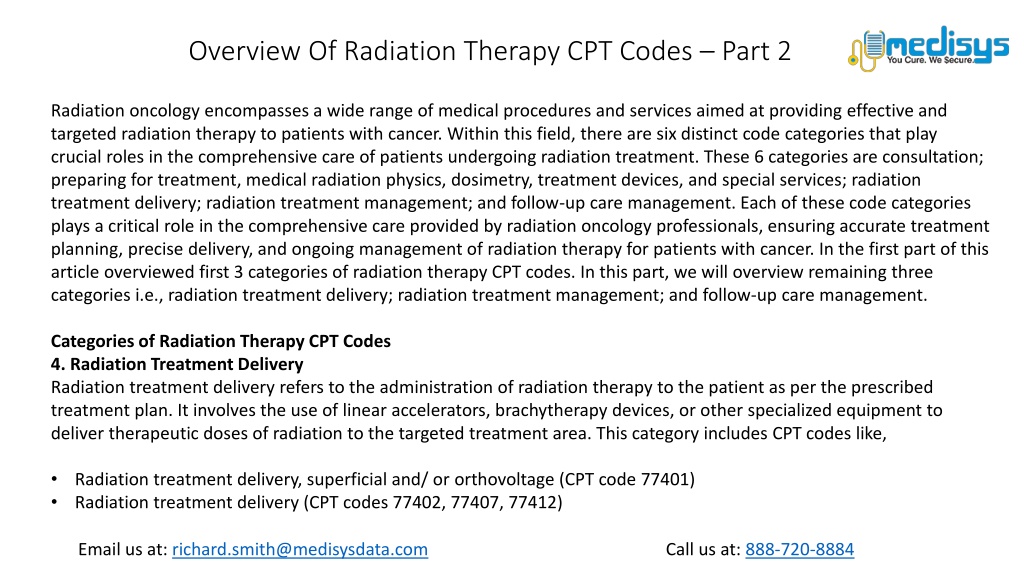 PPT Overview Of Radiation Therapy CPT Codes Part 2 PowerPoint