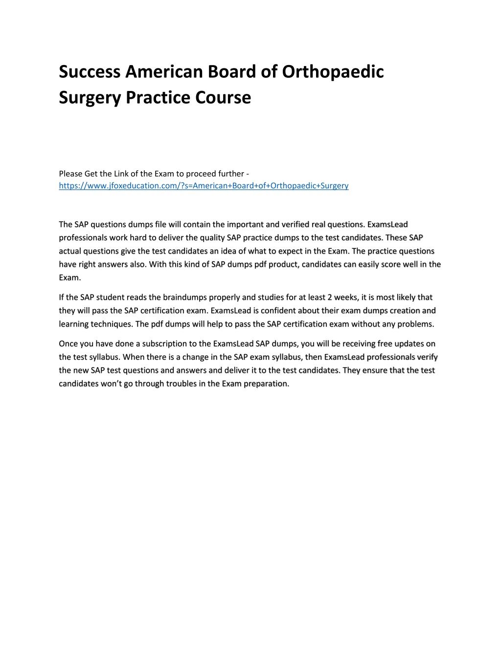 PPT - Success American Board of Orthopaedic Surgery Practice Course ...