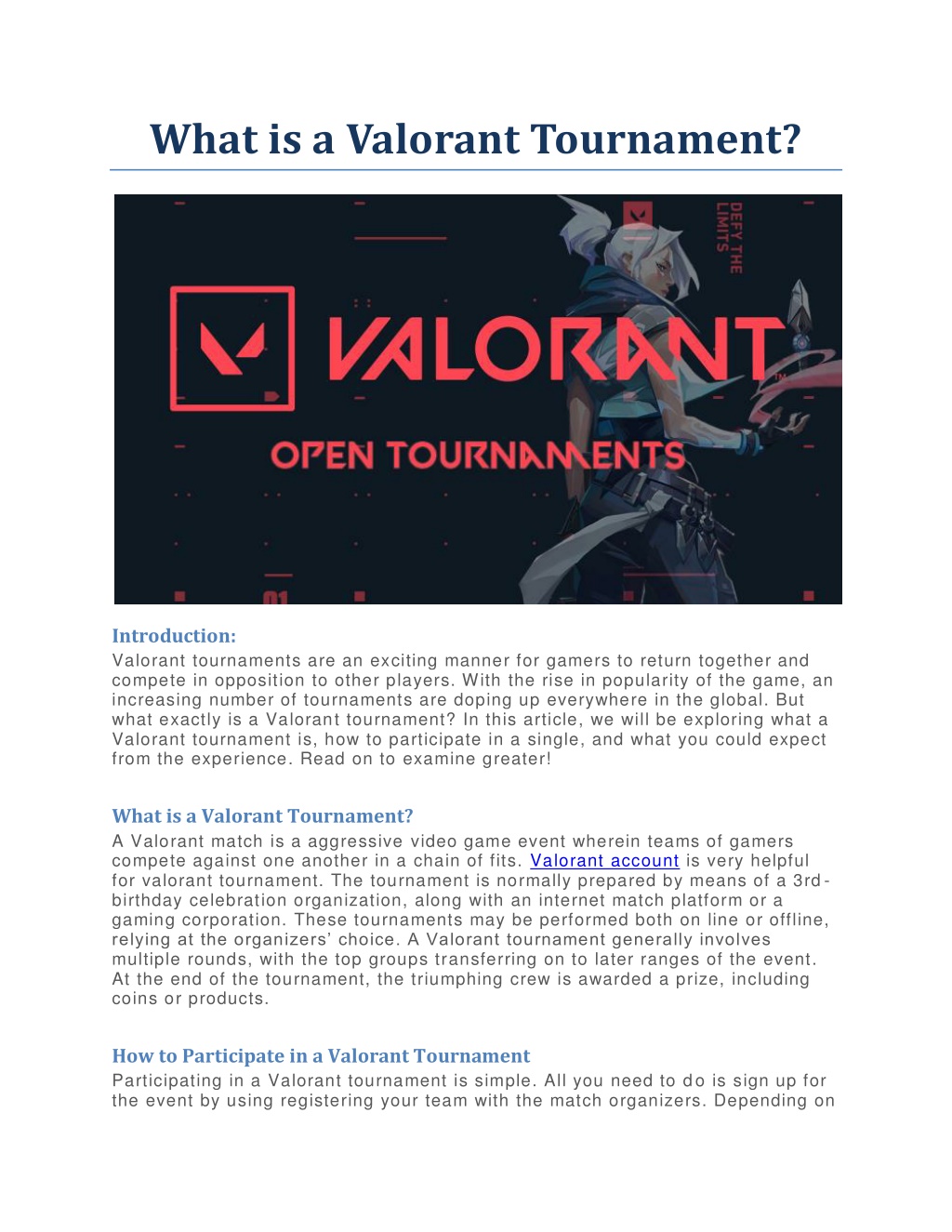Valorant Tournaments