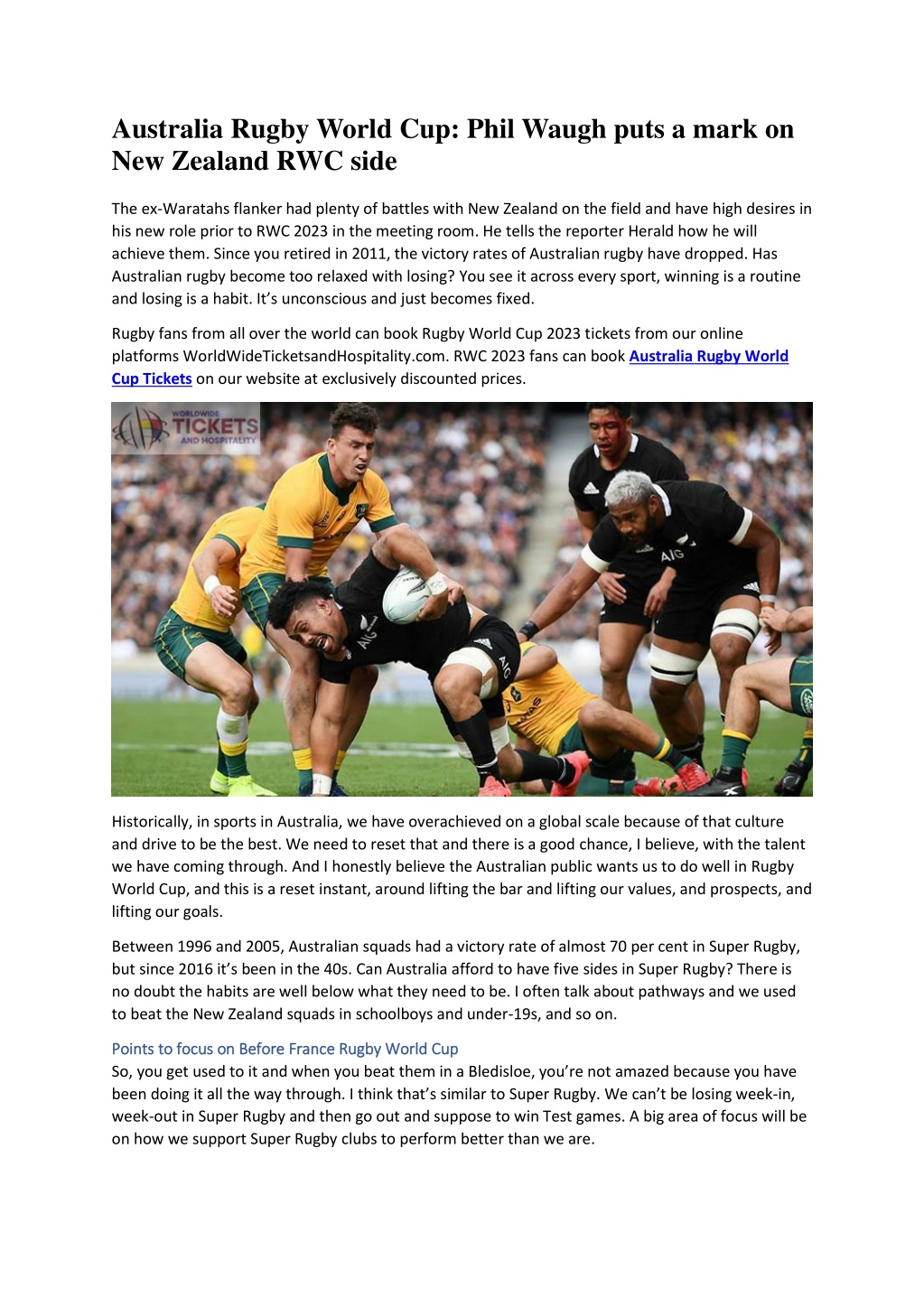 PPT - Australia Rugby World Cup Phil Waugh puts a mark on New Zealand ...