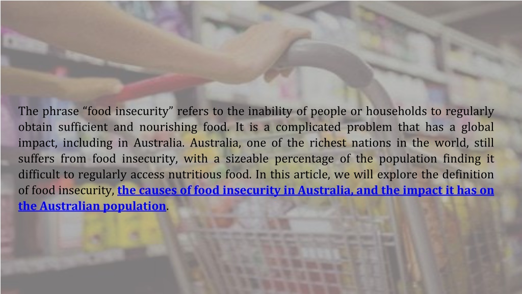 PPT Food Insecurity How Australian are suffering from it PowerPoint