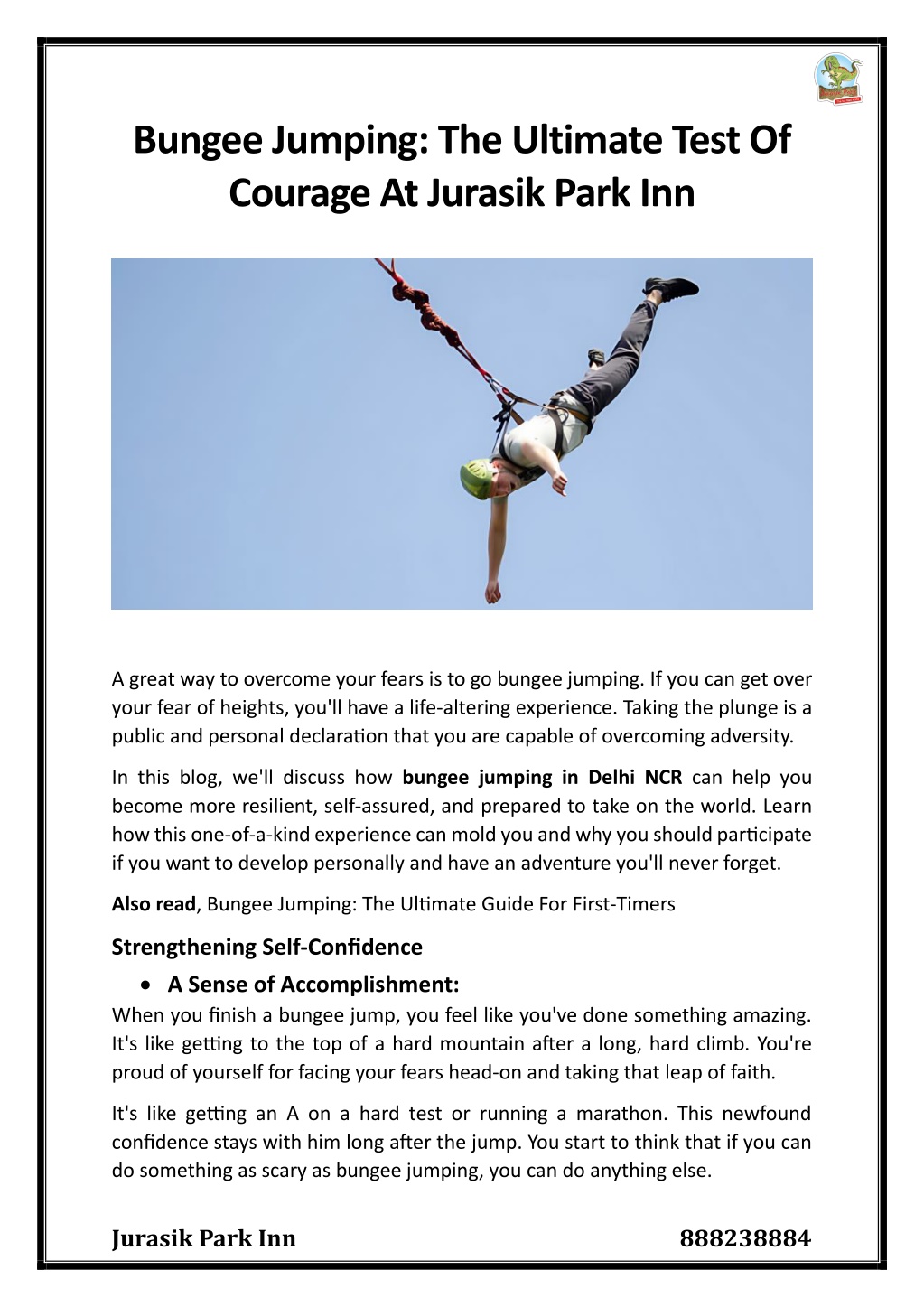 PPT - Bungee Jumping The Ultimate Test Of Courage At Jurasik Park Inn ...