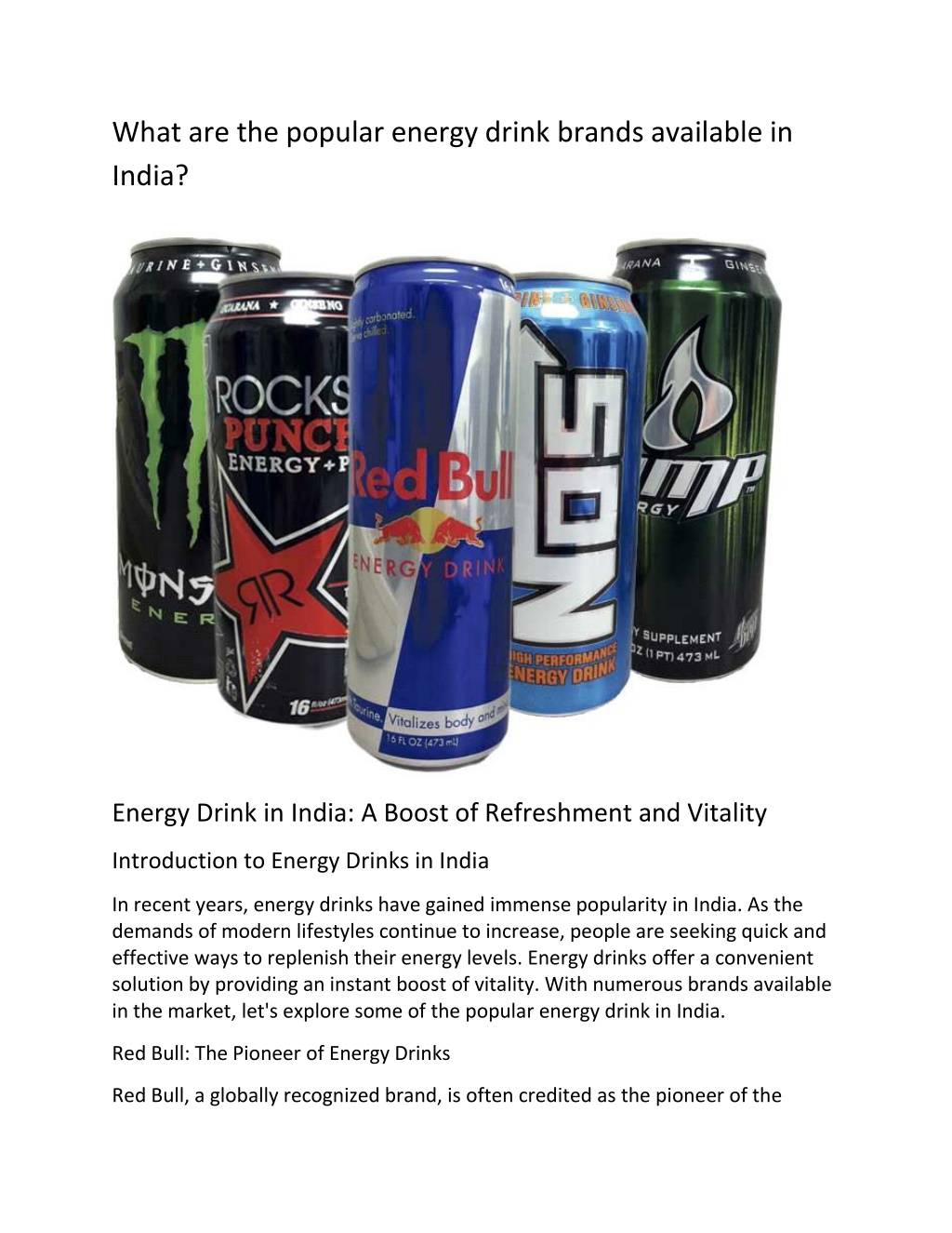 PPT What are the popular energy drink brands available in India