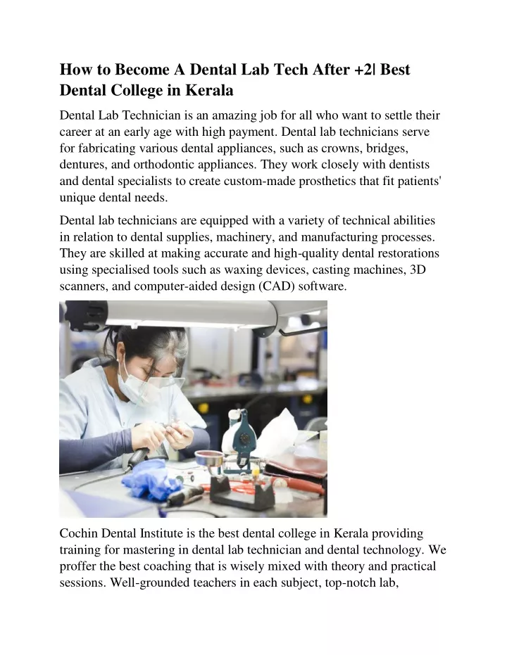 ppt-how-to-become-a-dental-lab-tech-best-dental-college-in-kerala