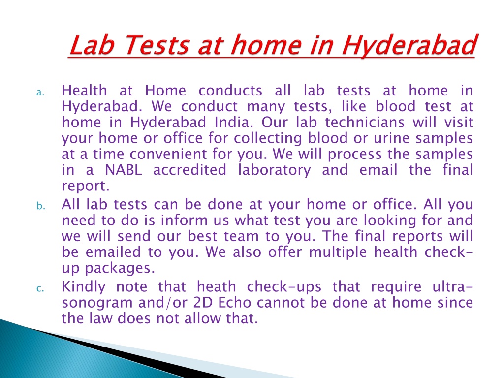 PPT Lab Tests at home in Hyderabad PowerPoint Presentation, free download ID12239372