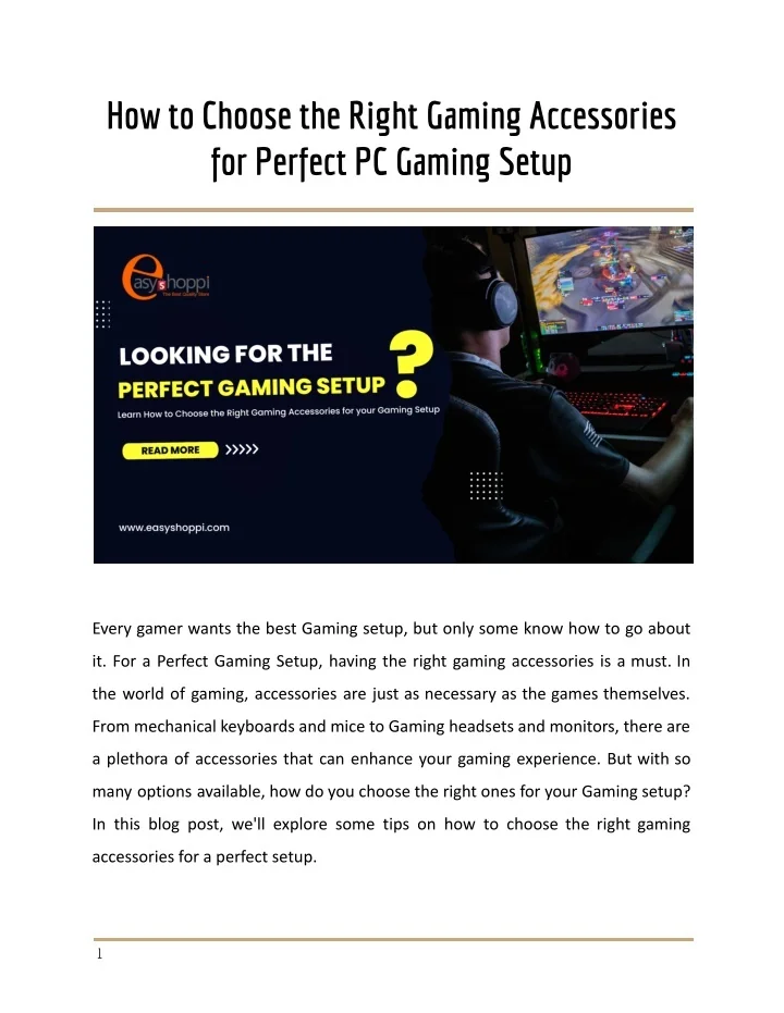 PPT Choose the Right Gaming Accessories Online for Perfect PC Gaming