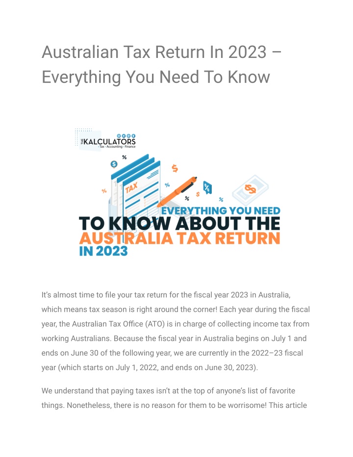 PPT Everything You Need To Know About Australia Tax Return In