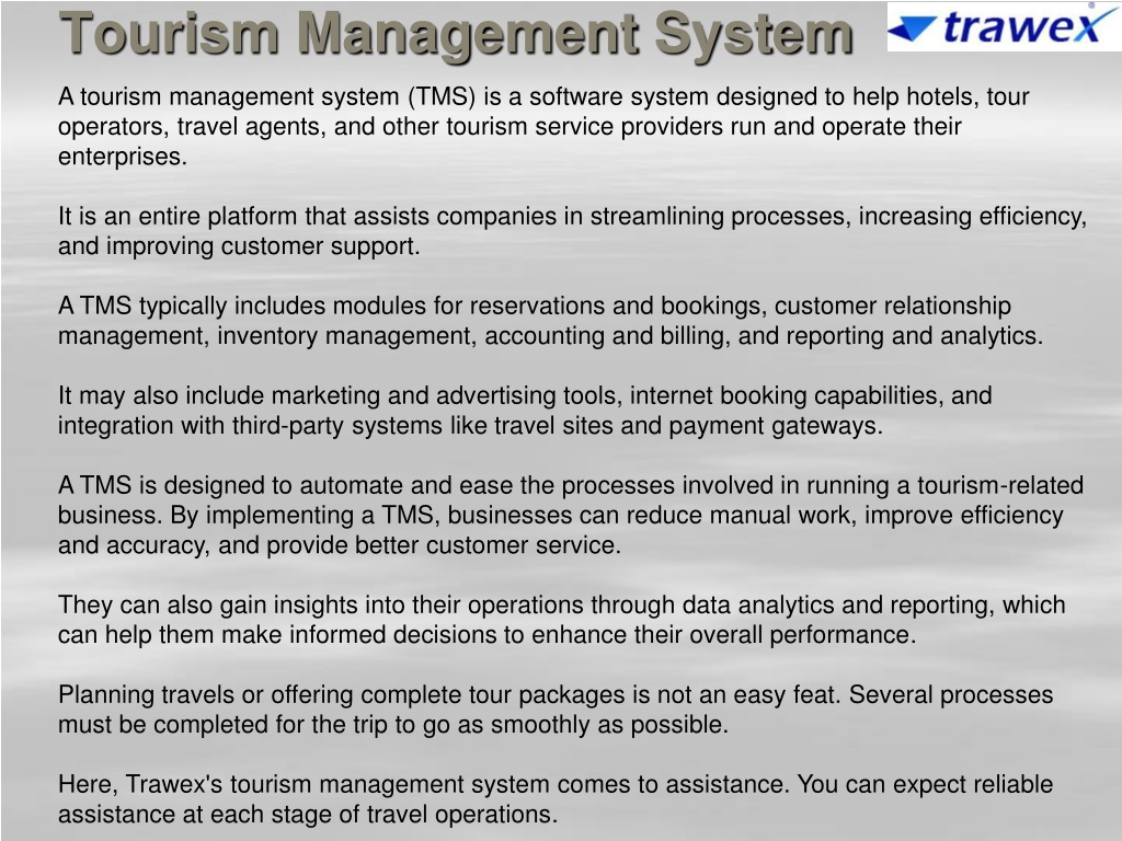 conclusion for tourism management system