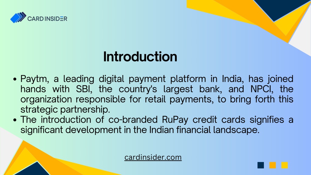 Ppt Paytm S Partnership With Sbi And Npci To Launch Co Branded Rupay Credit Cards Powerpoint