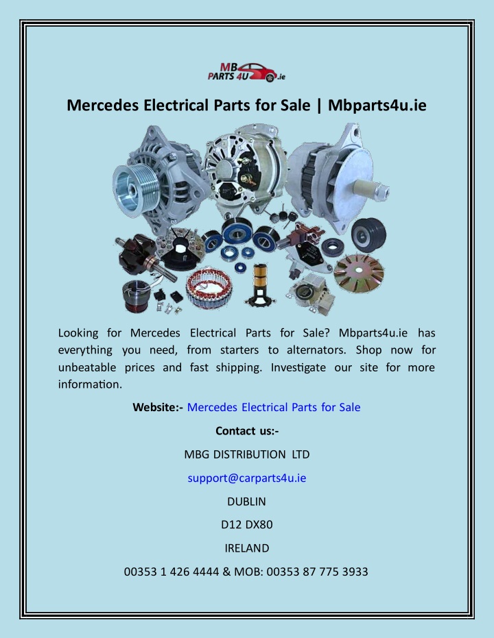 PPT Mercedes Electrical Parts for Sale Mbparts4u.ie PowerPoint