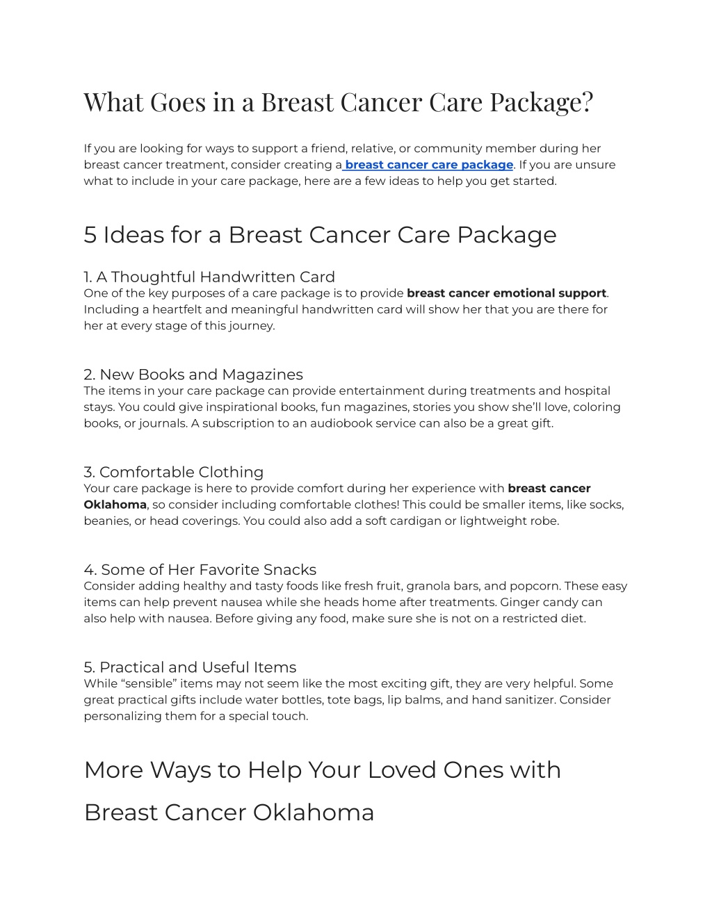 Ppt What Goes In A Breast Cancer Care Package Powerpoint Presentation