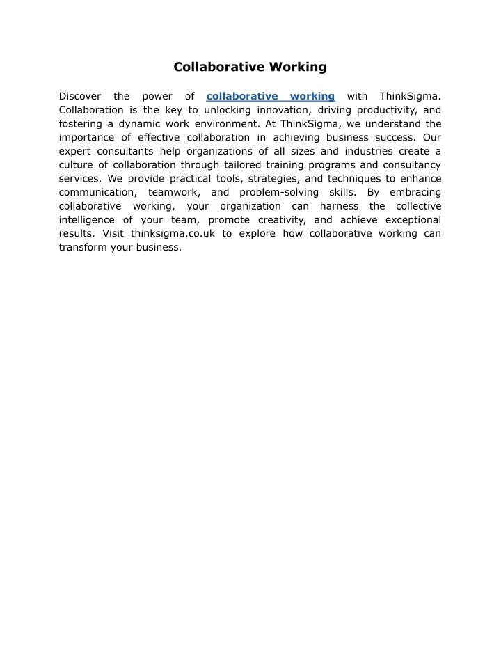 PPT - Collaborative Working PowerPoint Presentation, free download - ID ...