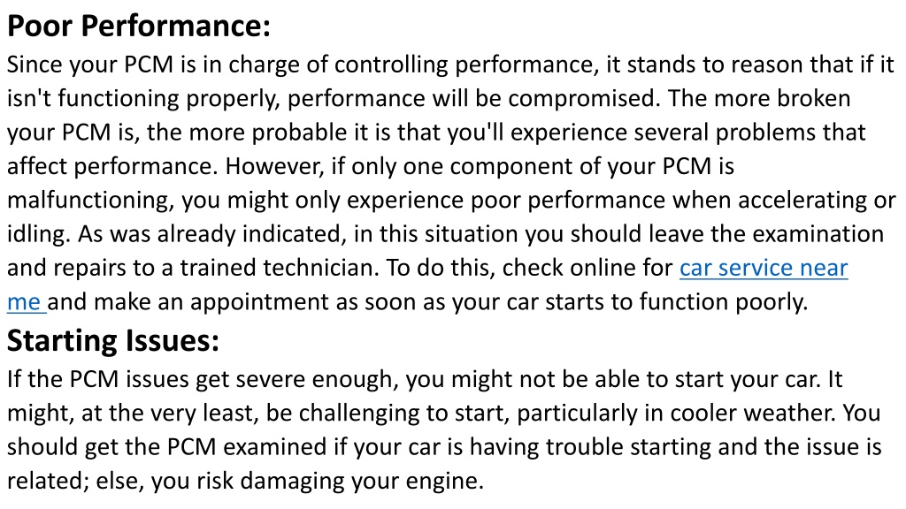 PPT - 6 Signs Your Powertrain Control Module (PCM) Isn't Working ...