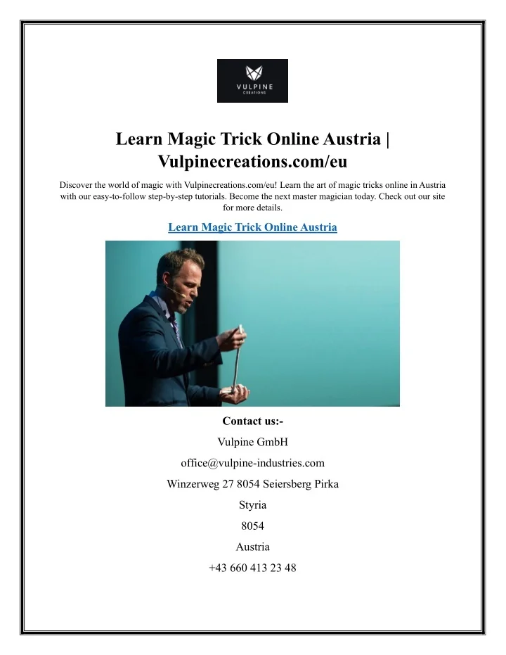 PPT Learn Magic Trick Online Austria eu PowerPoint Presentation ID12246759