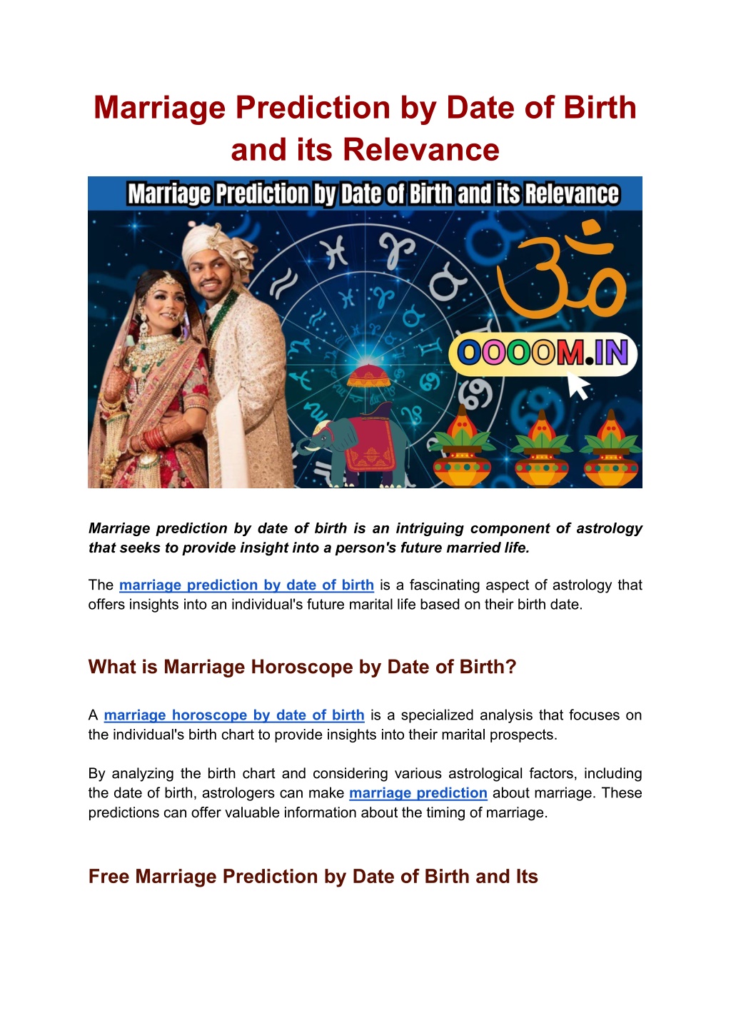 PPT Marriage Prediction by Date of Birth and its Relevance PowerPoint