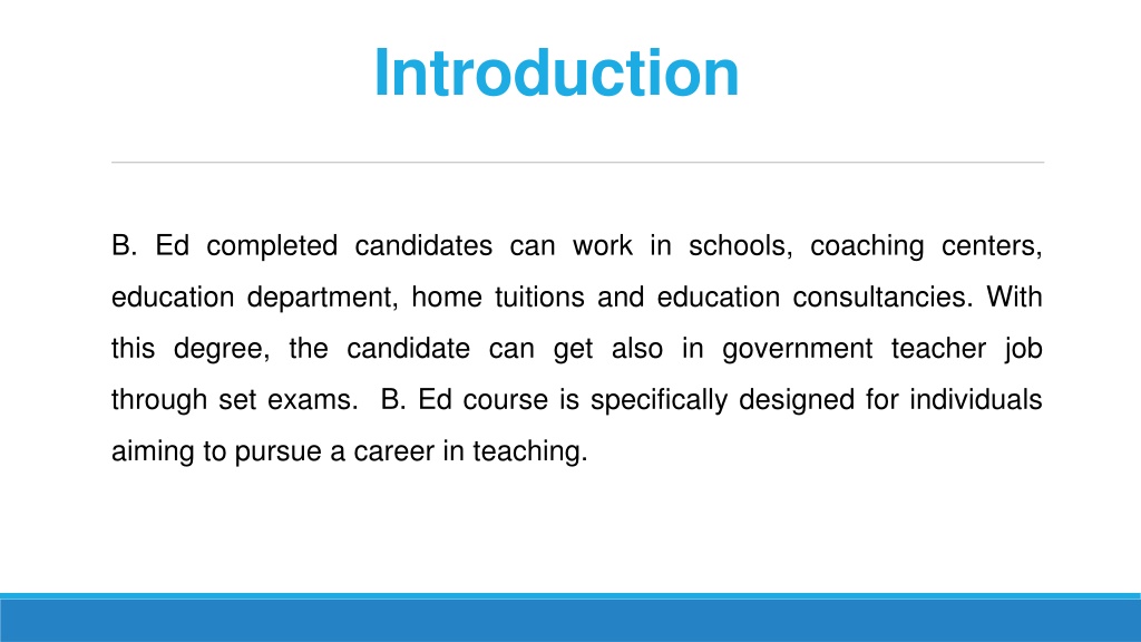 PPT - B.Ed - Bachelor Of Education PowerPoint Presentation, Free ...