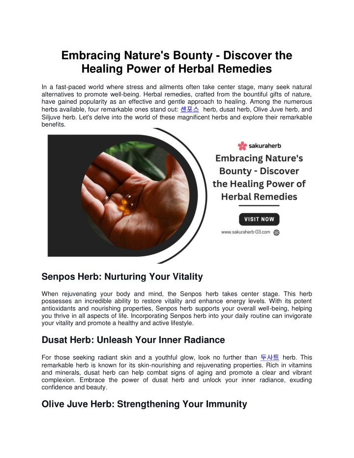 PPT - Embracing Nature's Bounty - Discover the Healing Power of Herbal 