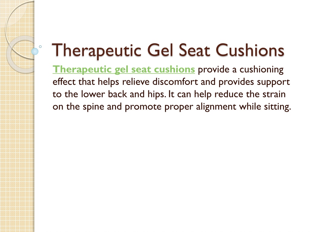 PPT Therapeutic Gel Seat Cushions PowerPoint Presentation, free