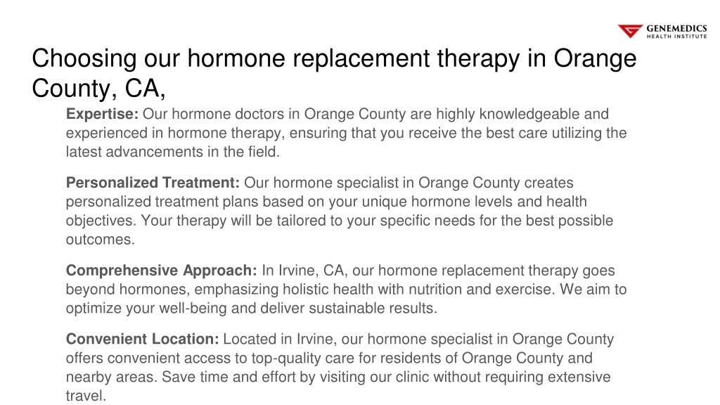 Ppt Hormone Replacement Therapy In Irvine Restoring Hormonal Balance For Enhanced Well Being 